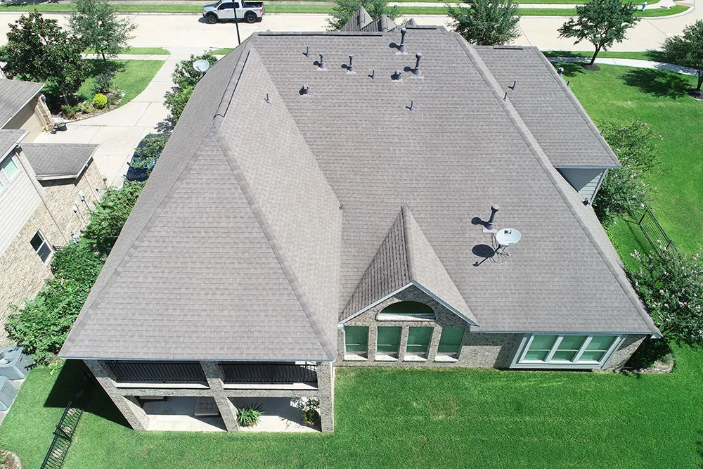 Drone inspection of residential roof — Katy TX
