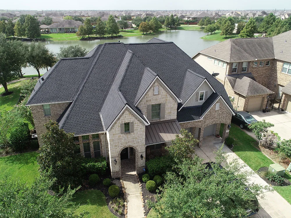 Completed shingle roof from above — Sugar Land TX